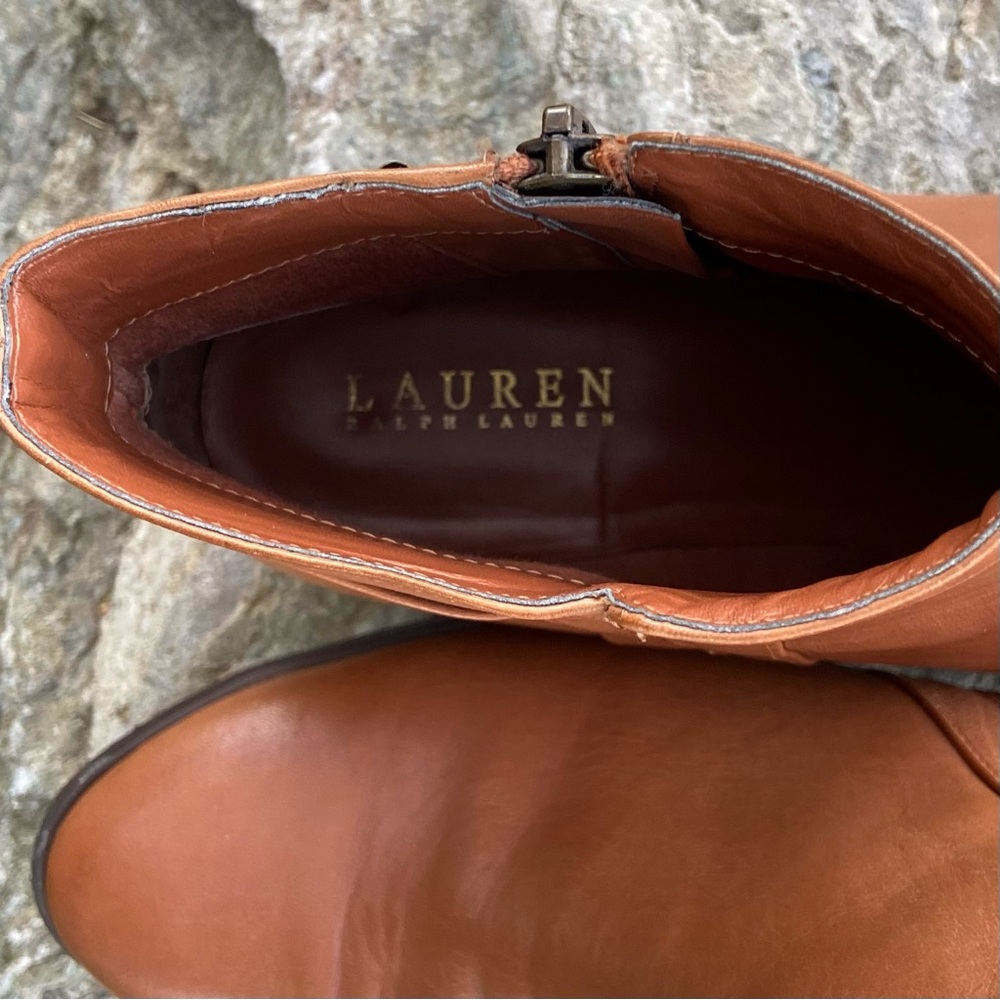 RALPH LAUREN Leather Ankle Boots in Saddle Tan - Picture 5 of 16